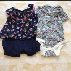 babyGAP ロンパース 花柄 襟付き 70