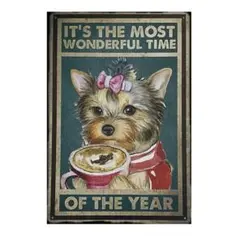 ブリキ看板 ヨークシャーテリア インテリア 犬 ブリキプレート 新品 ヨーキー