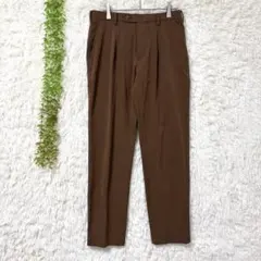 E134 ユニクロ 感動パンツ 2WAYストレッチ コットンライク W73 茶