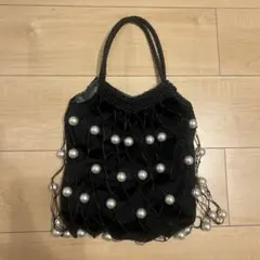 カカトゥ kakatoo / パール風ビーズ編み込メッシュバッグ