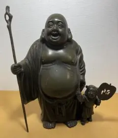 郷土玩具 古作 竹細工 多慶人形 黒猫 お魚をくわえたネコ 民芸