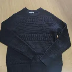 GLOBAL WORK ネイビー ケーブル編みセーター