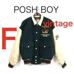 H5642◾️ヴィンテージ ポッシュボーイ　ウール×レザー　スタジャン　Y2K