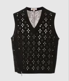 美品　MASU DIAMOND-CUT LEATHER VEST サイ