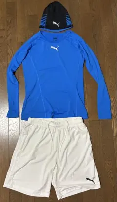 PUMA 3点セット 長袖アンダーシャツ L／ハーフパンツ M／ニット帽