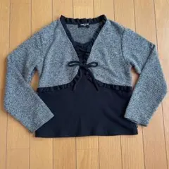 コムサイズム　重ね着風　Tシャツ　120 センチ　ブラウス　長袖　リボン