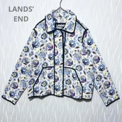 ランズエンド ボタニカル柄 キルティングジャケット 美品