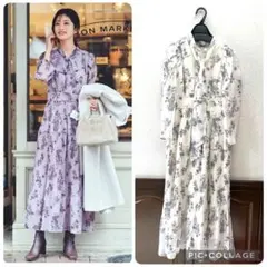 新品　リランドチュール　プリーツティアードボウタイワンピース