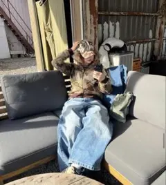 【7e1raさん着用】beams 迷彩柄 メッシュ フーディー