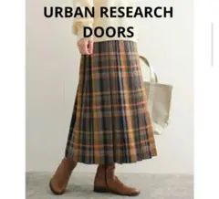 URBAN RESEARCH DOORS カラーチェックプリーツスカート秋冬