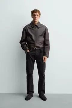 アーロン•レヴィン× Zara レザーボンバージャケット - メルカリ