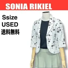 SONIA RIKIEL ソニアリキエル テーラードジャケット花柄 白
