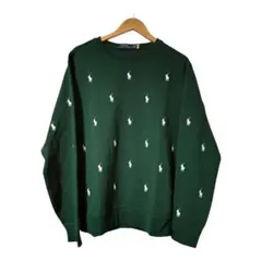◆POLO RALPHLAUREN ポニー 刺繍 総柄 スウェット トレーナー