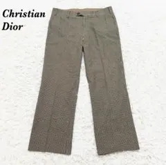 Christian Dior ウールパンツ スラックス 82 ブラウン 千鳥格子のサムネイル