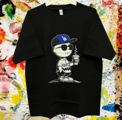 ドジャース Tシャツ メンズ スヌーピーコラボ チャーリー•ブラウン コーヒー