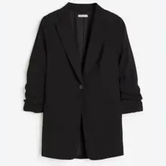 H&M ギャザースリーブテーラードジャケット　M 黒