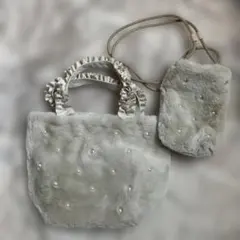 新品未使用　ティエドゥール フェイクファー バッグ&ポシェット　2点セット