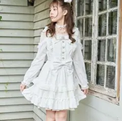 LIZLISA リズリサ ティアラリボンティアードワンピース ホワイト