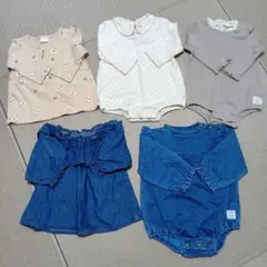 女の子服まとめ売り　長袖5点セット 　サイズ80