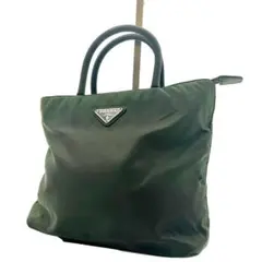 PRADA プラダ ナイロン ハンドバッグ カーキ トライアングルロゴ