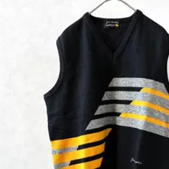 Jack Nicklaus ニットベスト Ｖネック ウール混 ロゴ刺繍 重ね着