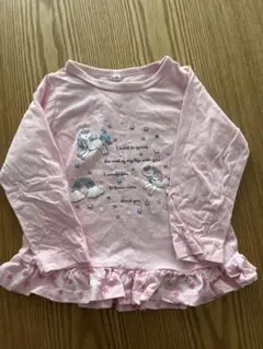 ユニコーンプリント ピンクTシャツ 95