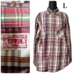 EDWIN●チェック柄シャツ●Ｌサイズ●美品●エドウィン●長袖