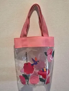 スターバックス クリアバッグ 花柄
