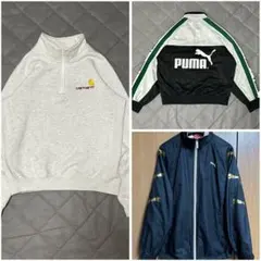 まとめ売りcarhartt グレー ジップアップ トレーナー 3点サイズM