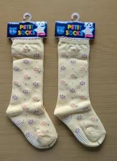 花柄　ベビー靴下　2足セット　12-15cm