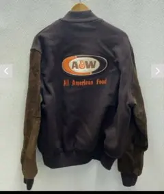 Holloway A&W root beer スタジャン ブラウン レザー袖のサムネイル