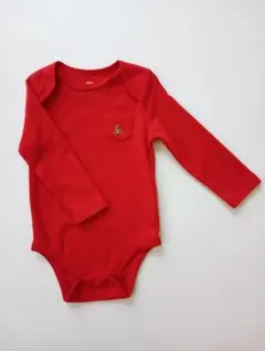 GAP baby 赤い長袖ロンパース（胸ポケット付き）6M-12M