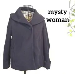 mysty woman 【BIGカラー】【光沢裏地】ネイビージャケット