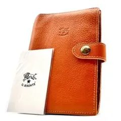 極美品 イルビゾンテ 手帳カバー 6穴 ノート付き ヌメ革 オレンジ