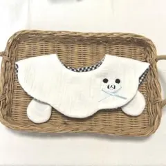 5 ハンドメイドスタイ くま耳 ポンポン ベビースタイ | Mercari