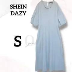 デイズ　ロングスカート　５分袖　S　美品　水色　上品　ゆったり　綺麗め　パステル