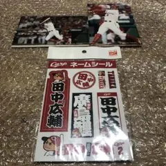 広島東洋カープ　田中広輔　ポストカード二枚　ネームシール　セット