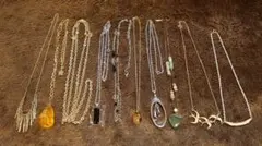 ネックレス　アクセサリー　金属工芸　瑪瑙　アンティーク　１０種 １０客