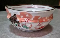 【未使用】 夕立窯 和食器うさぎ　大鉢 深皿 花柄