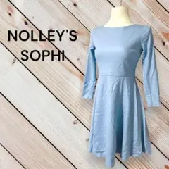 【NOLLEY'S SOPHI】パステルカラー水色　ベガスムースワンピース S