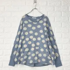 s2947✨アズノゥアズピンキー/F/青/水玉/プルオーバー/ラグラン袖