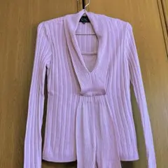 C DE C 春夏用ニット　アンサンブル　パープルピンク