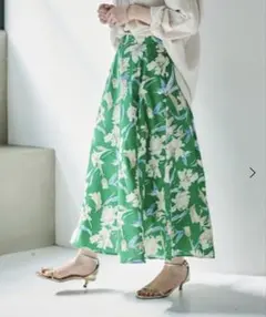 Partisan 《手洗い可能》カラービッグフラワーフレアスカート