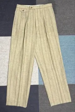 古着 ベージュ ストライプ スラックス