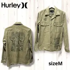 Hurleyハーレー ミリタリー シャツ ジャケット スカル バックプリント M