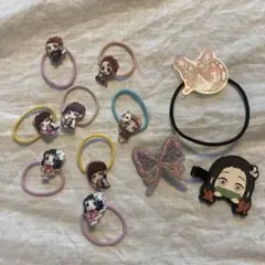 鬼滅の刃　ヘアゴム　ピン　セット