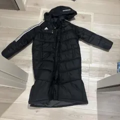 は*！様 adidas 黒 ベンチコート フード付き　140