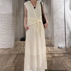 美品✨JEANASIS レースオールインワン オフホワイト ワイド 25SSのサムネイル