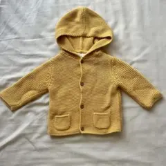 next フード付きニットカーディガン イエロー