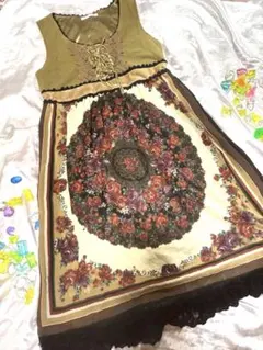 アクシーズファム　ノースリワンピース　花柄